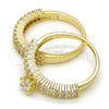 Oro Laminado Wedding Ring, Gold Filled Style Duo Design, with White Cubic Zirconia, Polished, Golden Finish, 01.99.0037.07 (Size 7)