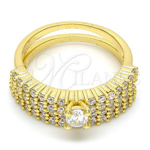 Gold Filled Ring — Wedding Ring Duo Design with White Cubic Zirconia — main product view — SKU 107735 | Oro Laminado anillo — Wedding Ring Duo diseño with blanco Cubic Zirconia — SKU 107735