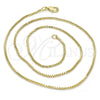 Oro Laminado Basic Necklace, Gold Filled Style Box Design, Polished, Golden Finish, 04.99.0009.18 (01 MM Thickness, 18 Inches Length)