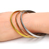 Stainless Steel Trio Bangle, Polished, Tricolor, 07.249.0001.06 (06 MM Thickness, Size 6 (2.75 Diameter))