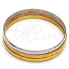 Stainless Steel Trio Bangle, Polished, Tricolor, 07.249.0001.06 (06 MM Thickness, Size 6 (2.75 Diameter))