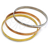 Stainless Steel Trio Bangle, Polished, Tricolor, 07.249.0001.06 (06 MM Thickness, Size 6 (2.75 Diameter))