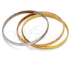 Stainless Steel Trio Bangle, Polished, Tricolor, 07.249.0001.06 (06 MM Thickness, Size 6 (2.75 Diameter))