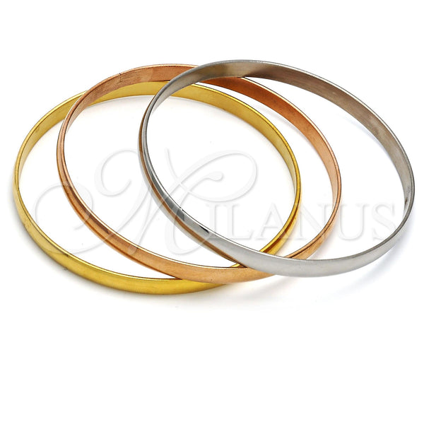 Stainless Steel Jewelry — Trio Bangle Polished Tricolor 07. 06 MM Thickness — main product view — SKU 107778 | Acero Inoxidable joyería — Trio Bangle pulido Tricolor 07. 06 MM Thickness — SKU 107778