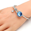 Rhodium Gold Filled Individual Bangle, with Aquamarine Swarovski Crystals and White Micro Pave, Polished, Rhodium Finish, 07.239.0001 (03 MM Thickness, One size fits all)