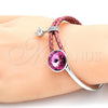Rhodium Gold Filled Individual Bangle, with Rose Swarovski Crystals and White Micro Pave, Polished, Rhodium Finish, 07.239.0001.3 (03 MM Thickness, One size fits all)