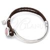 Rhodium Gold Filled Individual Bangle, Teardrop Design, with Light Rose Swarovski Crystals and White Micro Pave, Polished, Rhodium Finish, 07.239.0002.6 (03 MM Thickness, One size fits all)