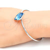 Rhodium Gold Filled Individual Bangle, with Light Turquoise Swarovski Crystals, Polished, Rhodium Finish, 07.239.0006 (02 MM Thickness, One size fits all)