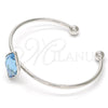 Rhodium Gold Filled Individual Bangle, with Light Turquoise Swarovski Crystals, Polished, Rhodium Finish, 07.239.0006 (02 MM Thickness, One size fits all)