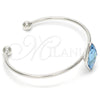 Rhodium Gold Filled Individual Bangle, with Light Turquoise Swarovski Crystals, Polished, Rhodium Finish, 07.239.0006 (02 MM Thickness, One size fits all)