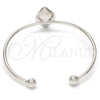 Rhodium Gold Filled Individual Bangle, with Light Turquoise Swarovski Crystals, Polished, Rhodium Finish, 07.239.0006 (02 MM Thickness, One size fits all)