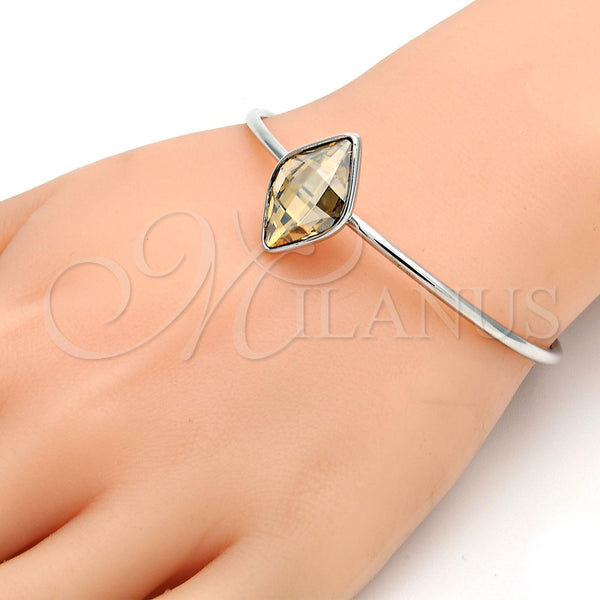 White Gold Filled Jewelry — Individual Bangle with Shadow Swarovski Crystals Polished 07. — alternate product view — SKU 107824 | Oro Laminado Blanco joyería — Individual Bangle with Shadow Swarovski Crystals pulido 07. — SKU 107824