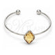 White Gold Filled Individual Bangle, with Golden Shadow Swarovski Crystals, Polished, Rhodium Finish, 07.239.0006.1 (02 MM Thickness, One size fits all)
