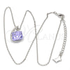 Rhodium Gold Filled Pendant Necklace, with Tanzanite and Aurore Boreale Swarovski Crystals, Polished, Rhodium Finish, 04.239.0039.16 (01 MM Thickness, 16 Inches Length)
