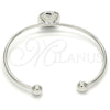 Rhodium Gold Filled Individual Bangle, with Padparadscha Swarovski Crystals, Polished, Rhodium Finish, 07.239.0010 (02 MM Thickness, One size fits all)