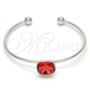White Gold Filled Jewelry — Individual Bangle with Padparadscha Swarovski Crystals Polished 07. — main product view — SKU 107862 | Oro Laminado Blanco joyería — Individual Bangle with Padparadscha Swarovski Crystals pulido 07. — SKU 107862