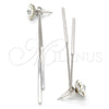 Rhodium Gold Filled Long Earring, Flower Design, with Crystal Swarovski Crystals, Polished, Rhodium Finish, 02.239.0022