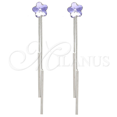 Rhodium Gold-Filled Flower Earrings 02.239.0022.2 for wholesale, main product view