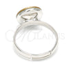 Rhodium Gold Filled Multi Stone Ring, with Light Silk Swarovski Crystals, Polished, Rhodium Finish, 01.239.0001.1 (One size fits all)