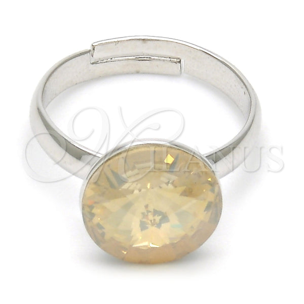 White Gold Filled Ring — Multi Stone Ring with Light Silk Swarovski Crystals — main product view — SKU 107877 | Oro Laminado Blanco anillo — Multi Stone Ring with Light Silk Swarovski Crystals — SKU 107877