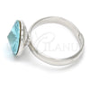 Rhodium Gold Filled Multi Stone Ring, with Aquamarine Swarovski Crystals, Polished, Rhodium Finish, 01.239.0001.2 (One size fits all)
