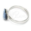 Rhodium Gold Filled Multi Stone Ring, Heart Design, with Denin Blue Swarovski Crystals, Polished, Rhodium Finish, 01.239.0002.3 (One size fits all)