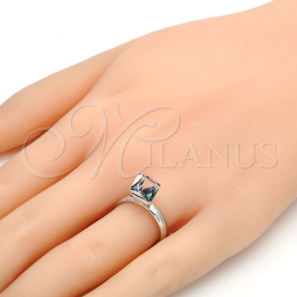 White Gold Filled Ring — Multi Stone Ring with Heliotrope Swarovski Crystals Polished — alternate product view — SKU 107883 | Oro Laminado Blanco anillo — Multi Stone Ring with Heliotrope Swarovski Crystals pulido — SKU 107883