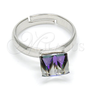 White Gold Filled Ring — Multi Stone Ring with Heliotrope Swarovski Crystals Polished — main product view — SKU 107883 | Oro Laminado Blanco anillo — Multi Stone Ring with Heliotrope Swarovski Crystals pulido — SKU 107883
