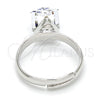 Rhodium Gold Filled Multi Stone Ring, with Bermuda Blue Swarovski Crystals, Polished, Rhodium Finish, 01.239.0003.2 (One size fits all)