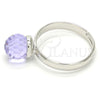 Rhodium Gold Filled Multi Stone Ring, Ball Design, with Tanzanite Swarovski Crystals, Polished, Rhodium Finish, 01.239.0006.1 (One size fits all)