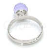Rhodium Gold Filled Multi Stone Ring, Ball Design, with Tanzanite Swarovski Crystals, Polished, Rhodium Finish, 01.239.0006.1 (One size fits all)