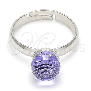 White Gold Filled Ring — Multi Stone Ring Ball Design with Tanzanite Swarovski — main product view — SKU 107891 | Oro Laminado Blanco anillo — Multi Stone Ring Ball diseño with Tanzanite Swarovski — SKU 107891