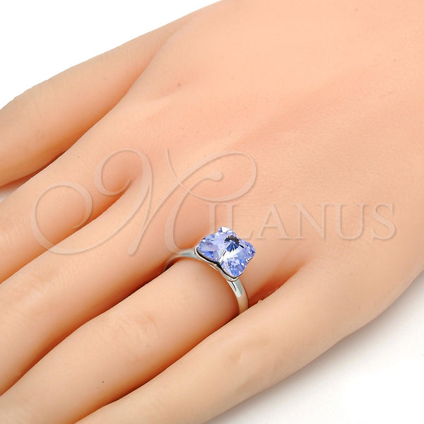 White Gold Filled Ring — Multi Stone Ring Butterfly Design with Provence Lavander — alternate product view — SKU 107894 | Oro Laminado Blanco anillo — Multi Stone Ring Butterfly diseño with Provence Lavander — SKU 107894