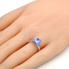Rhodium Gold Filled Multi Stone Ring, Butterfly Design, with Provence Lavander Swarovski Crystals, Polished, Rhodium Finish, 01.239.0007 (One size fits all)