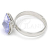 Rhodium Gold Filled Multi Stone Ring, Butterfly Design, with Provence Lavander Swarovski Crystals, Polished, Rhodium Finish, 01.239.0007 (One size fits all)
