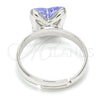 Rhodium Gold Filled Multi Stone Ring, Butterfly Design, with Provence Lavander Swarovski Crystals, Polished, Rhodium Finish, 01.239.0007 (One size fits all)