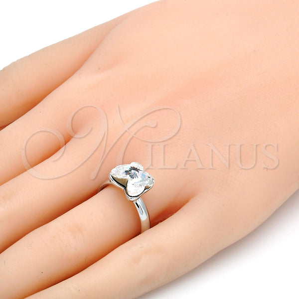 White Gold Filled Ring — Multi Stone Ring Butterfly Design with Crystal Swarovski — alternate product view — SKU 107895 | Oro Laminado Blanco anillo — Multi Stone Ring Butterfly diseño with cristal Swarovski — SKU 107895