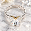 White Gold Filled Multi Stone Ring, Butterfly Design, with Crystal Swarovski Crystals, Polished, Rhodium Finish, 01.239.0007.1 (One size fits all)