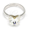 Rhodium Gold Filled Multi Stone Ring, Butterfly Design, with Crystal Swarovski Crystals, Polished, Rhodium Finish, 01.239.0007.1 (One size fits all)