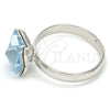 Rhodium Gold Filled Multi Stone Ring, Butterfly Design, with Aquamarine Swarovski Crystals, Polished, Rhodium Finish, 01.239.0007.3 (One size fits all)