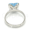 Rhodium Gold Filled Multi Stone Ring, Butterfly Design, with Aquamarine Swarovski Crystals, Polished, Rhodium Finish, 01.239.0007.3 (One size fits all)
