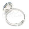 Rhodium Gold Filled Multi Stone Ring, with Blue Shade Swarovski Crystals, Polished, Rhodium Finish, 01.239.0008.1 (One size fits all)