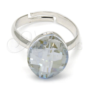 White Gold Filled Ring — Multi Stone Ring with Blue Shade Swarovski Crystals — main product view — SKU 107899 | Oro Laminado Blanco anillo — Multi Stone Ring with Blue Shade Swarovski Crystals — SKU 107899