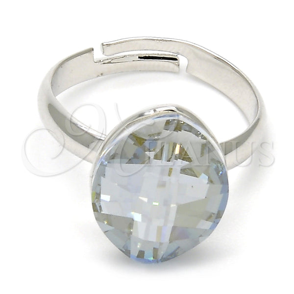 White Gold Filled Ring — Multi Stone Ring with Blue Shade Swarovski Crystals — main product view — SKU 107899 | Oro Laminado Blanco anillo — Multi Stone Ring with Blue Shade Swarovski Crystals — SKU 107899