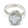 Rhodium Gold Filled Multi Stone Ring, with Blue Shade Swarovski Crystals, Polished, Rhodium Finish, 01.239.0008.1 (One size fits all)