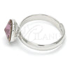 Rhodium Gold Filled Multi Stone Ring, with Amethyst Swarovski Crystals, Polished, Rhodium Finish, 01.239.0009.1 (One size fits all)
