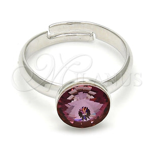 White Gold Filled Ring — Multi Stone Ring with Amethyst Swarovski Crystals Polished — main product view — SKU 107902 | Oro Laminado Blanco anillo — Multi Stone Ring with Amethyst Swarovski Crystals pulido — SKU 107902