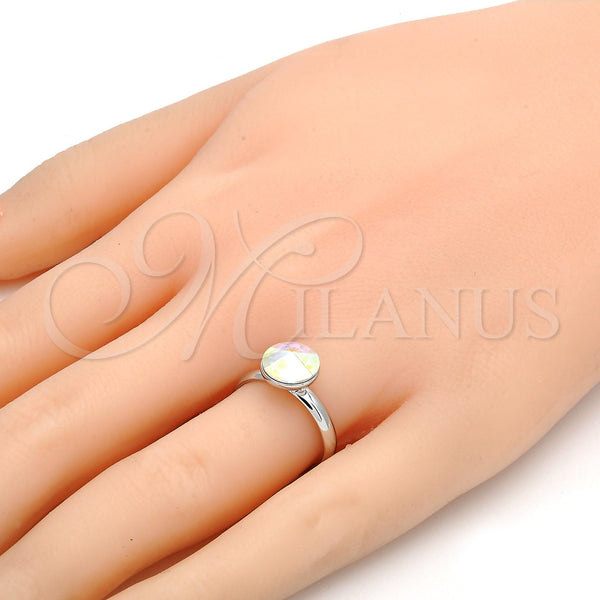 White Gold Filled Ring — Multi Stone Ring with Aurore Boreale Swarovski Crystals — alternate product view — SKU 107904 | Oro Laminado Blanco anillo — Multi Stone Ring with Aurore Boreale Swarovski Crystals — SKU 107904