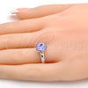 Rhodium Gold Filled Multi Stone Ring, Flower Design, with Violet Swarovski Crystals, Polished, Rhodium Finish, 01.239.0010.1 (One size fits all)