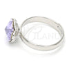 Rhodium Gold Filled Multi Stone Ring, Flower Design, with Violet Swarovski Crystals, Polished, Rhodium Finish, 01.239.0010.1 (One size fits all)